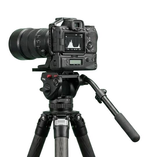 Professional cinema camera on a tripod, the visible investment that creates the 90-second positioning leap